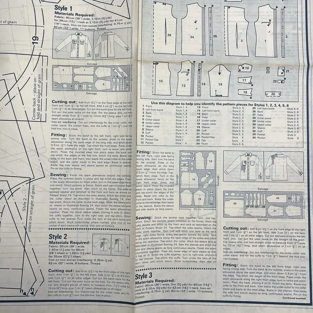 Vintage Designer Sewing Patterns Uncut Lot Of 4Coats Shirts Jackets Pants